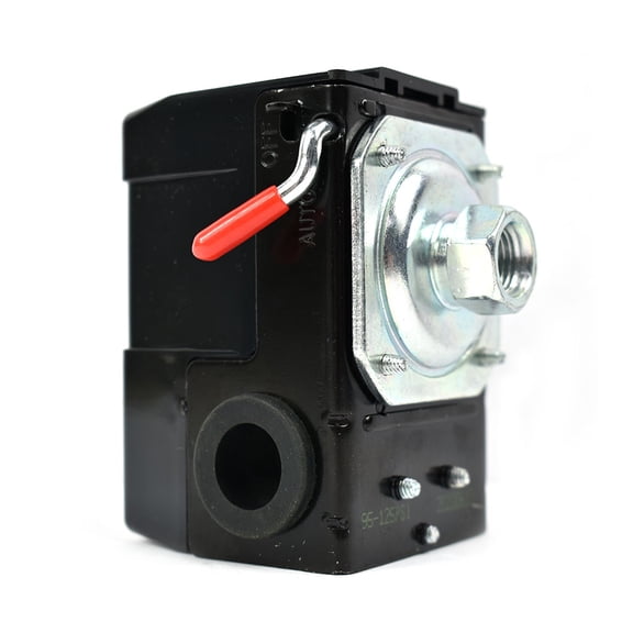 Interstate Pneumatics LF10-1H-MP Pressure Switch - 1/4 FPT One Port - Bend Lever Switch - 95-125 PSI fits Dewalt Hitachi Emglo Makita Porter Cable Ridgid Rolair Air Compressors