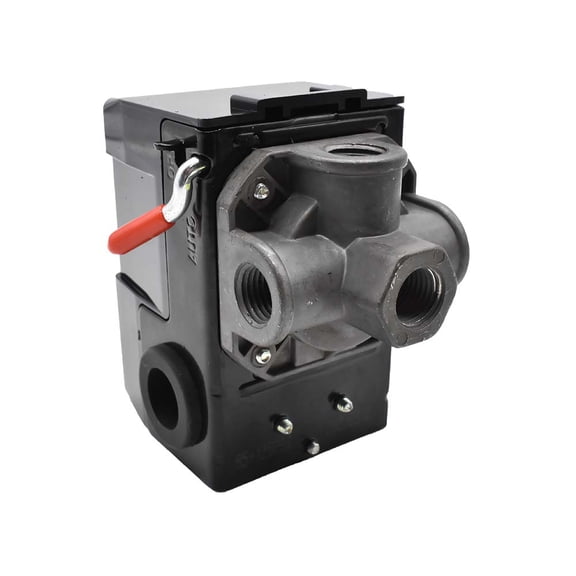 Interstate Pneumatics LF10-4H-MP Pressure Switch - 1/4 inch FPT Four Port - Bend Lever Swicth 95-125 PSI fits Dewalt Hitachi Emglo Makita Porter Cable Ridgid Rolair Air Compressors