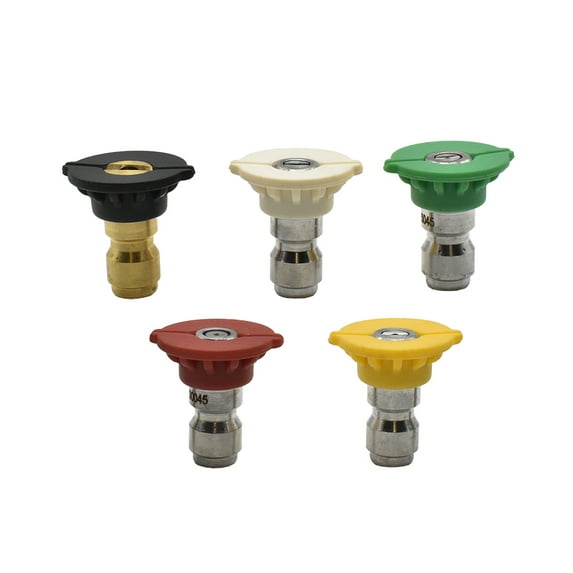 Interstate Pneumatics PW7101 Pressure Washer 1/4" Quick Connect High Pressure Spray Nozzle Tip Set (5-piece)