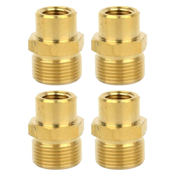 Interstate Pneumatics PW7150 M22 x 1/4" FNPT Brass Adapter with 4000 PSI for Pressure Washers (4-Pack)