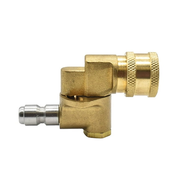 Interstate Pneumatics PW7164 1/4 Inch Quick Connect Pivoting Coupler with 120 Degree and 3 Locking Angles, for Pressure Washer Spray Nozzle - 4000 PSI