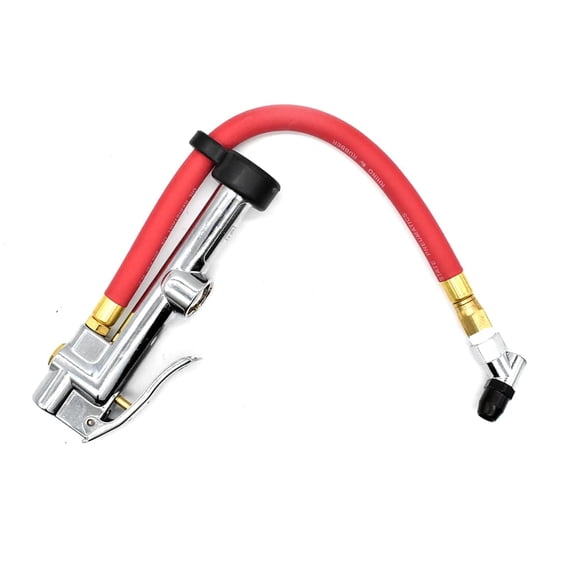 Interstate Pneumatics TF9135 Heavy Duty Bubble Window Inflator 10-120 PSI w/ 12" Rubber Hose Whipend & Angle-In Tapered Chuck