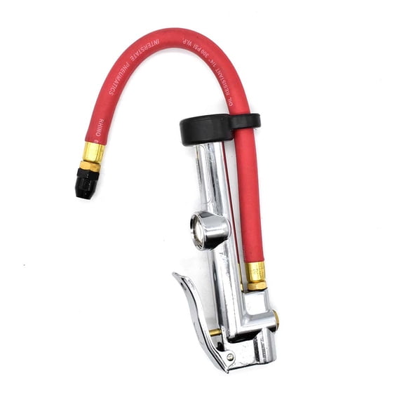 Interstate Pneumatics TF9146 Heavy Duty Bubble Window Inflator 10-120 PSI w/ 12" Rubber Hose Whipend & Straight-In Tapered Chuck