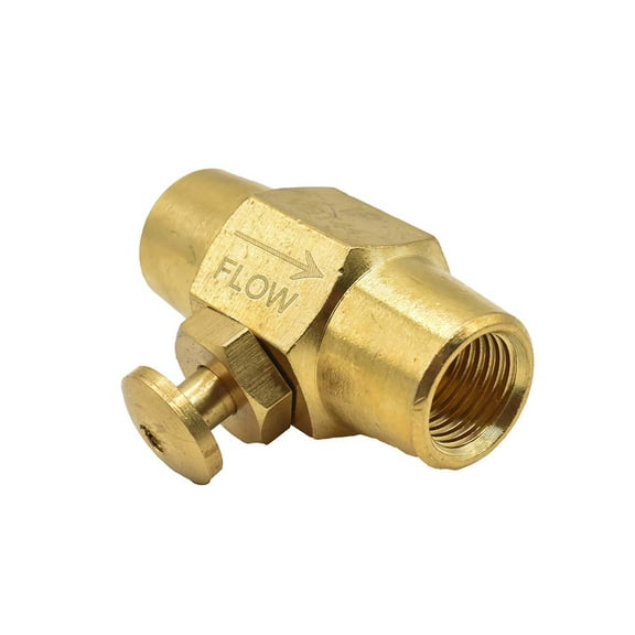 Interstate Pneumatics VBT44 Brass Button Valve 1/4" x 1/4" Female NPT