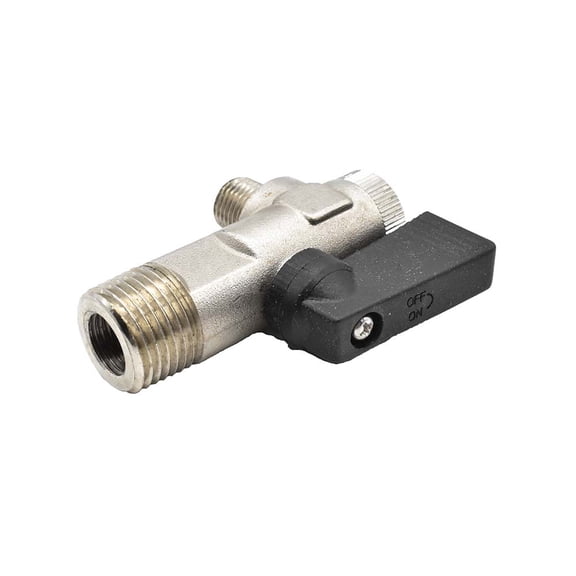 Interstate Pneumatics VP48 1/2" x 1/4" MPT Compact Ball Valve Y Strainer Combination (Male to Male) 600 PSI
