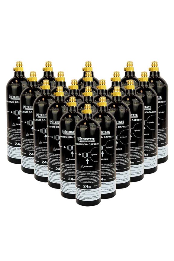 WRCO2-CL24-20 CO2 Pin Valve Cylinder Tank Paintball 24 Oz - 20 Pack (Hydro 2021)