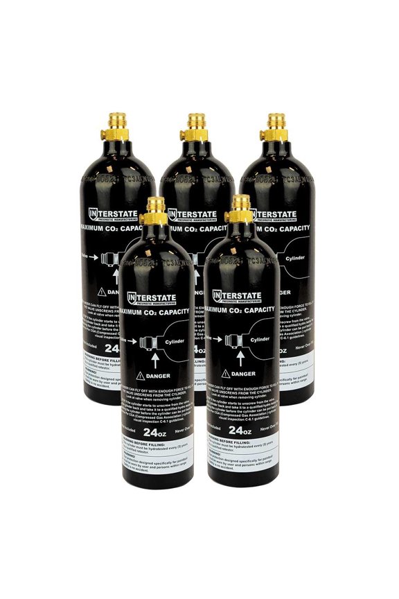WRCO2-CL24-5PK CO2 Pin Valve Cylinder Tank Paintball 24 Oz. 5 Pack (Hydro 2021)