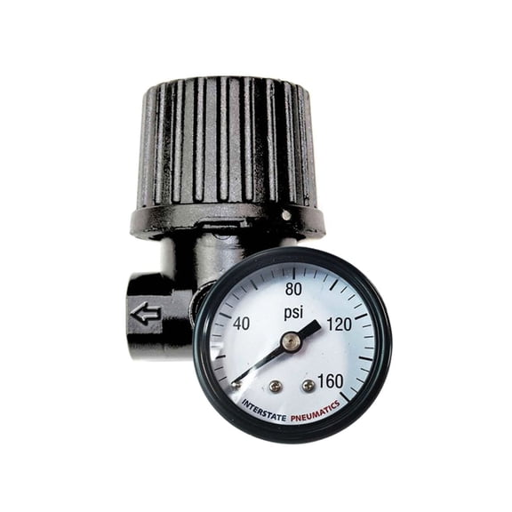 Interstate PneumaticsWR1120G-D1/4" In-Line Compact - Economy Air Regulator with Gauge (Flow: Left to Right)