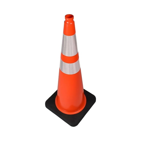 Interstate Safety 50036 36 Inch PVC 10lbs Traffic Cone with Dual- Reflective Bands - Orange