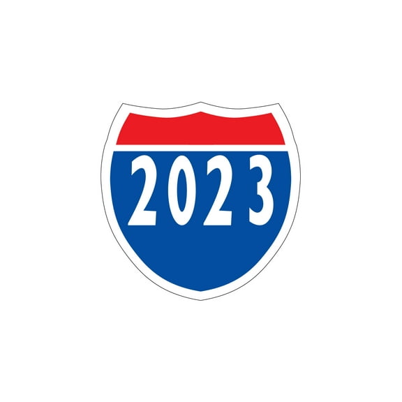 Interstate Sign Windshield Stickers - "2023" - Pack of 12