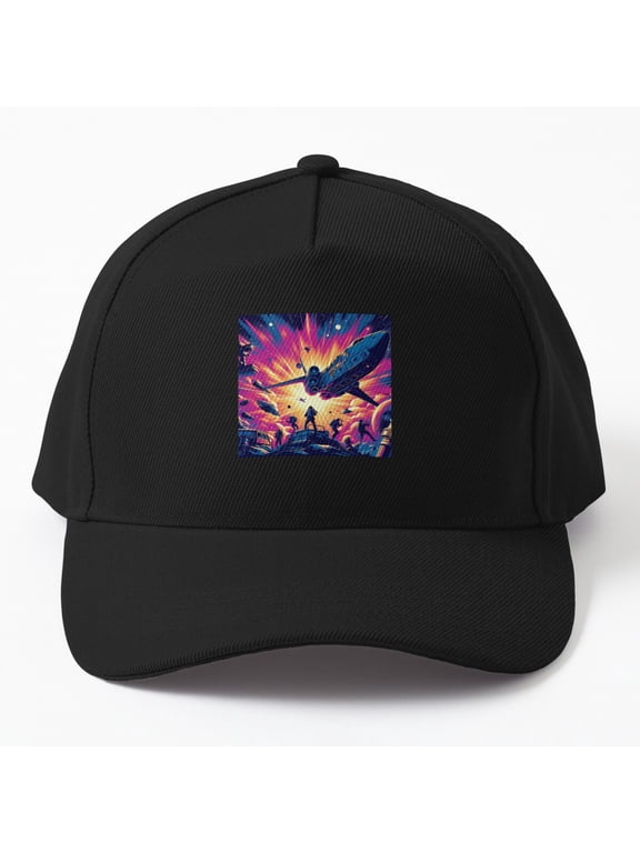 Interstellar Battle Baseball Cap, Galactic Heroes Warfare Scene Graphic Design, Classic Hat
