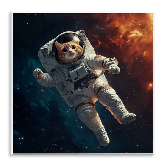 Interstellar Cat Astronaut Wall Plaque Art, design by Jim Baldwin