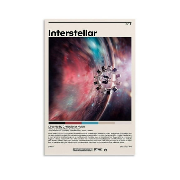 Interstellar Minimalist Movie Poster Vintage Poster Canvas 90s Wall Art Room Aesthetic Posters