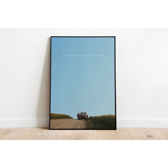 Interstellar Minimalist Poster, Cornfield Chase Movie Wall Art, Unframed Paper Poster 8x10in