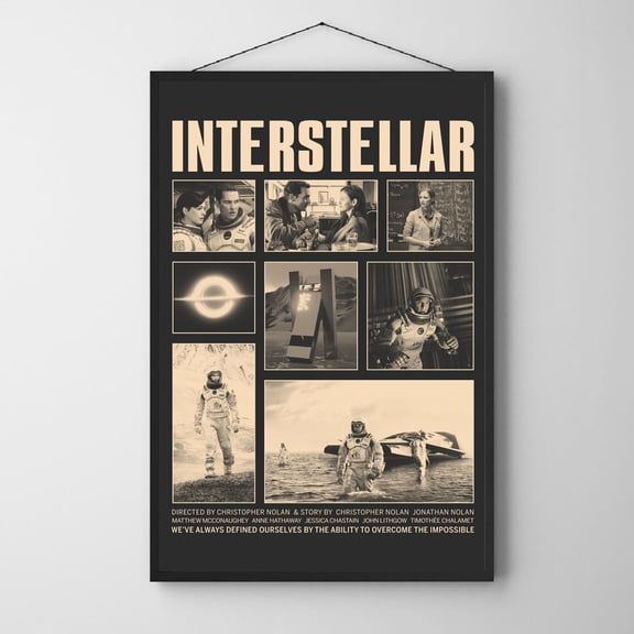Interstellar Movie Poster, Modern Vintage Film Art, Unframed Paper Poster 8x10in