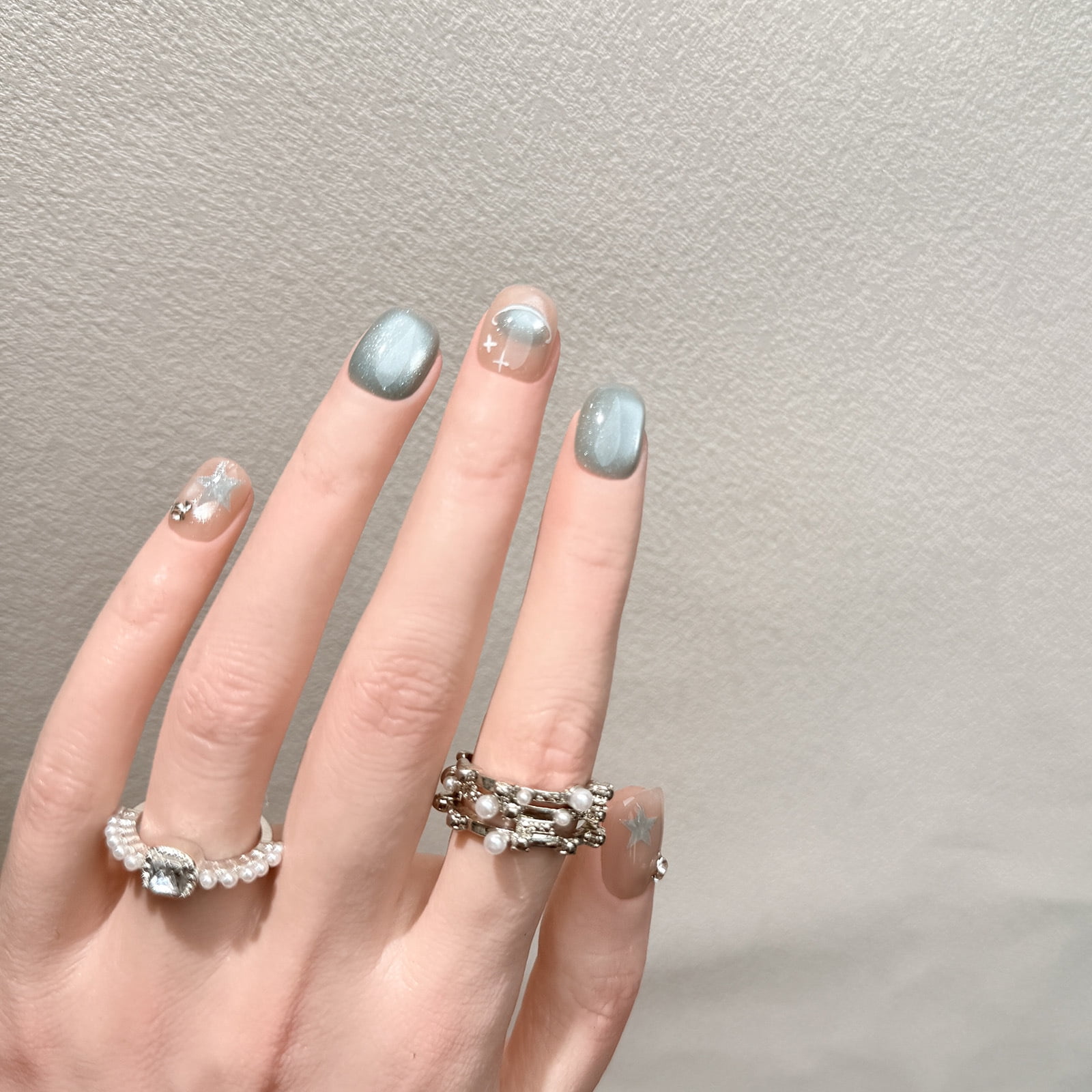 [Interstellar Odyssey] Clear Ice Sea Blue Cat Eye Star Ball Star ins ...