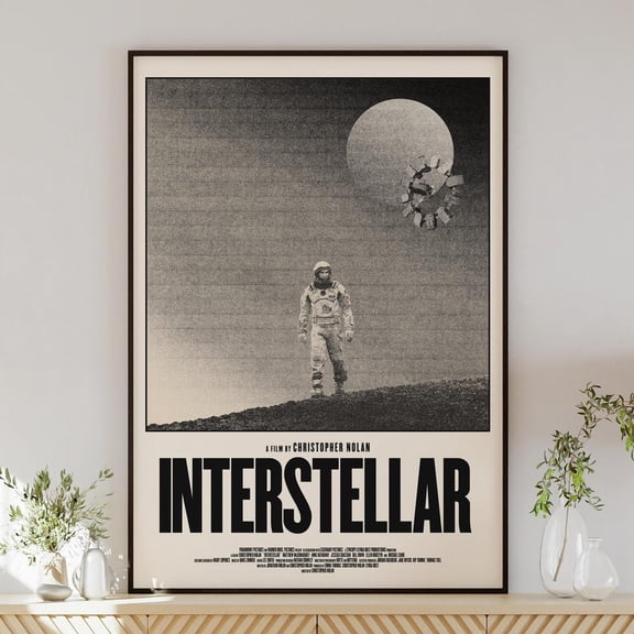 Interstellar Poster, Minimalist Wall Art, Mid-Century Modern, Vintage Style, Retro Home Decor, Christopher Nolan UNFRAMED PAPER POSTER, Home Decor, Vintage Gift, Living Room Dercor