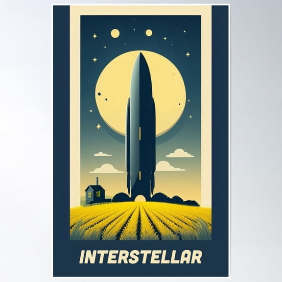 Interstellar - Retro Style Poster Poster Wall Art, Modern Wall Decor, 12x18 UNFRAMED