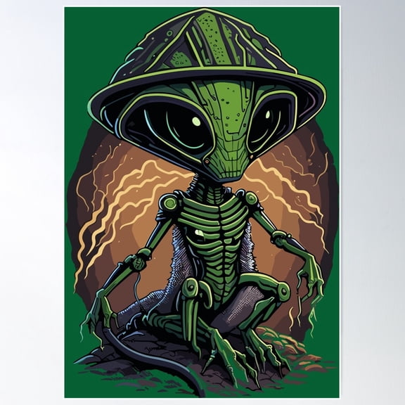 Interstellar Secrets: Alien Poster Wall Art, Modern Wall Decor For Living Room Bedroom, 8x12 UNFRAMED