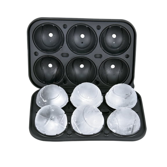 Interstellar Silicone Ice Ball Mold - 6 Cavity Round Ice Cube Maker for Whiskey and Cocktails
