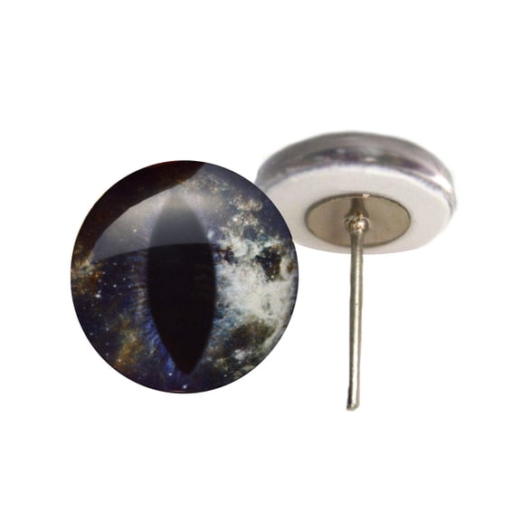 Interstellar Space Cat or Dragon Glass Eyes on Wire Pin Posts