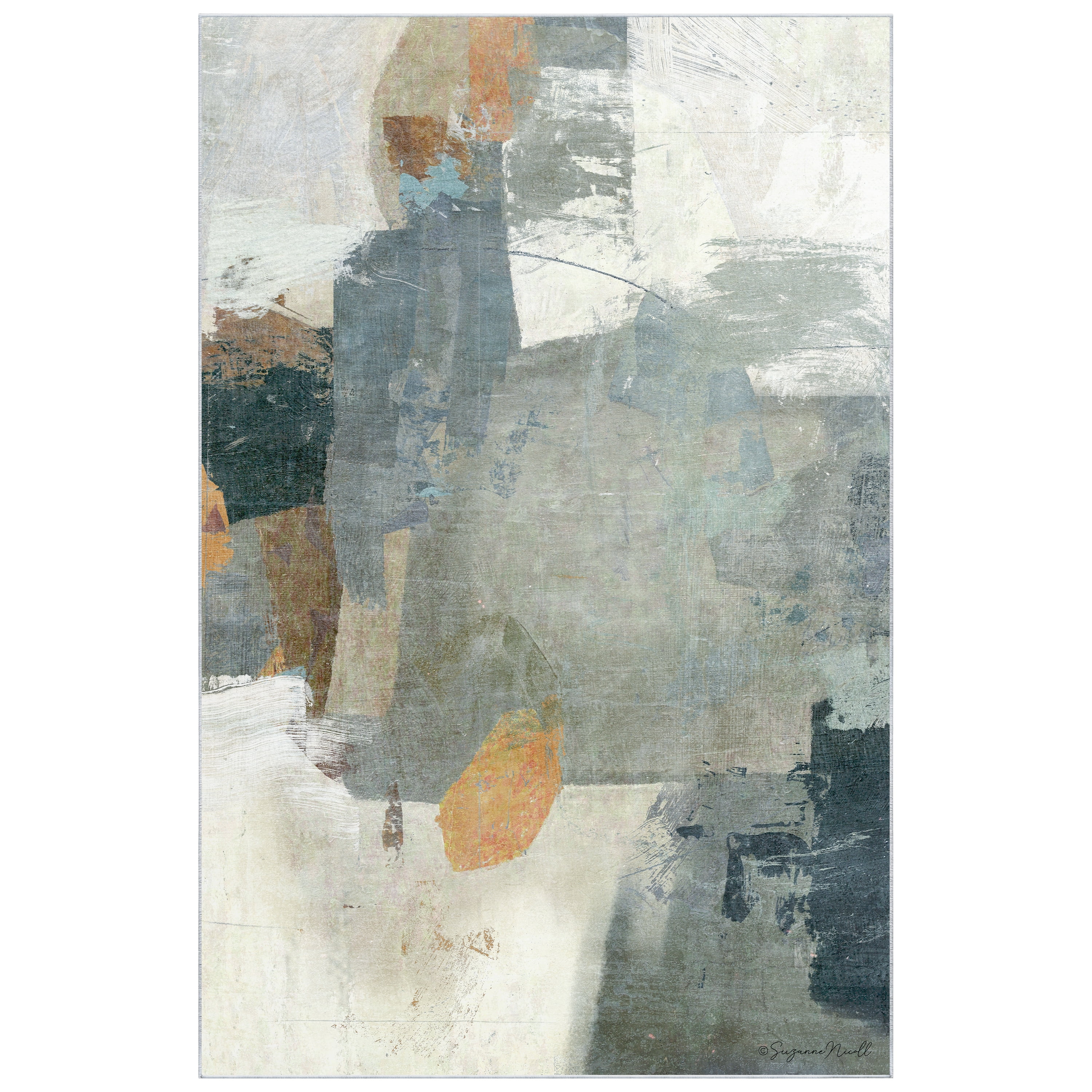 Interstellar Washable Abstract Art Area Rug size 5'x8'