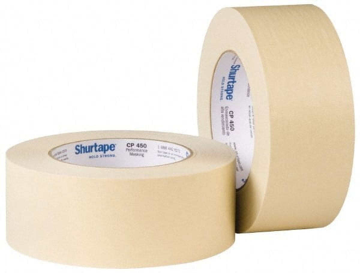 Intertape 2" x 180' Tan Paper Masking Tape Rubber Adhesive, 6.3 mil, 25 Lb/In Tensile Strength