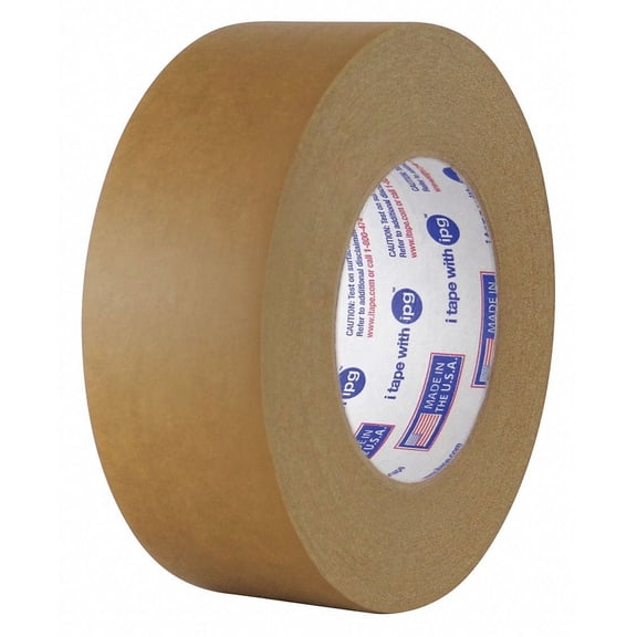 Pressure Sensitive Paper Tape, 1.89" W x 54.8" L, 6 mil Thick, Tan, Natural Rubber / Resin Adhesive