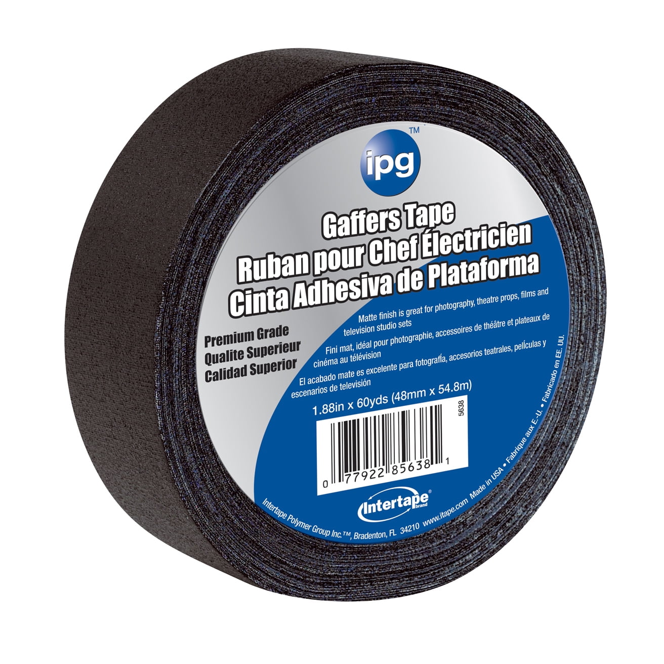 GAFFER TAPE 1.88X54.7 BK (Pack of 1)