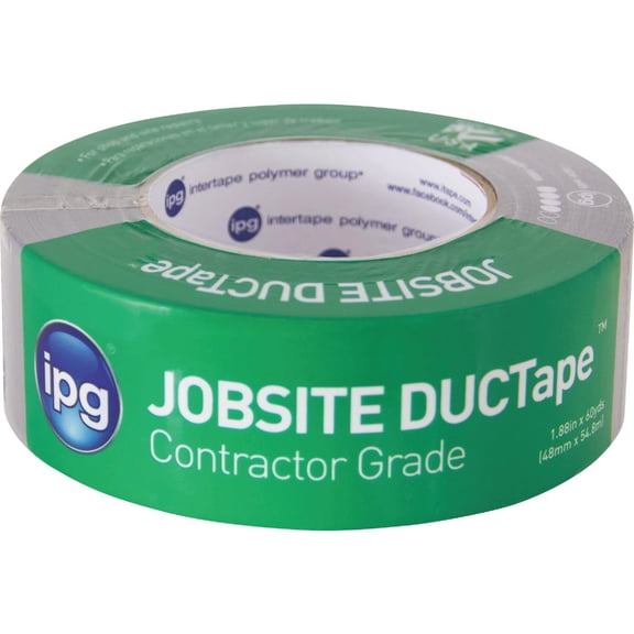 IPG JobSite DUCTape, Contractor Grade Duct Tape, 1.88" x 60 yd, Silver (Single Roll)