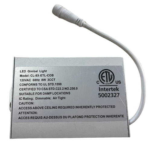 Intertek 5002327 LED Gimal Light Model CL8XETLCOB w/3000K/4000K