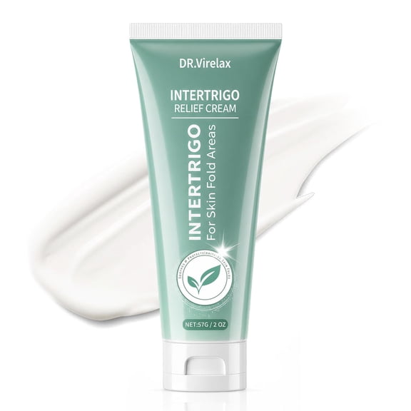 Intertrigo Cream, Skin Fold Barrier Cream with Zinc Oxide & Undecylenic Acid, Moisture & Friction Control Formula for Underarms, Inner Thighs & Friction-Prone Areas, 2 Oz