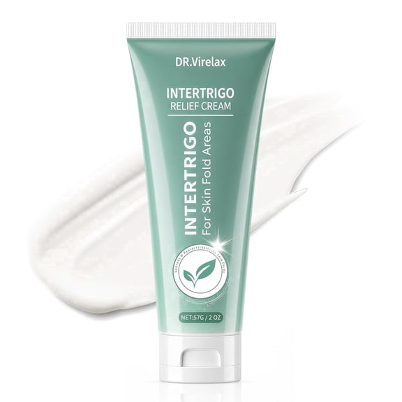 Intertrigo Cream, Skin Fold Barrier Cream with Zinc Oxide & Undecylenic Acid, Moisture & Friction Control Formula for Underarms, Inner Thighs & Friction-Prone Areas, 2 Oz