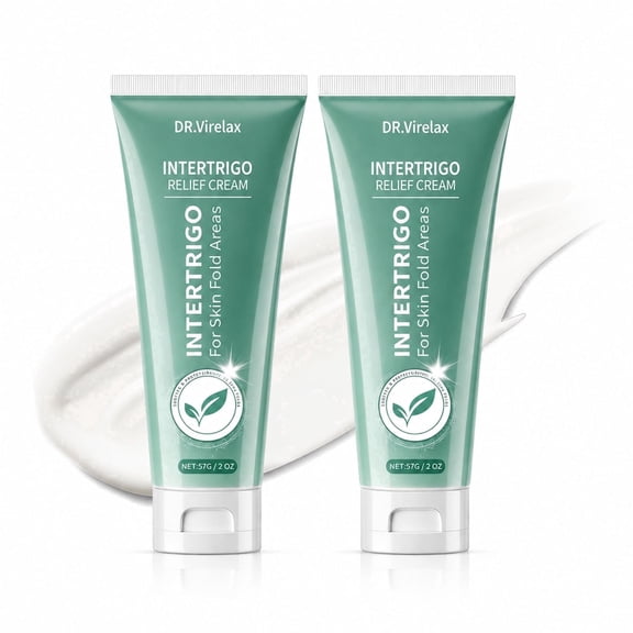 Intertrigo Cream, Skin Fold Barrier Cream with Zinc Oxide & Undecylenic Acid, Moisture & Friction Control Formula for Underarms, Inner Thighs & Friction-Prone Areas, 2 pcs