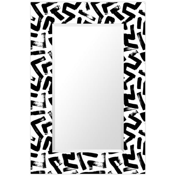 "Intertwined" 48"x32" Rectangular Beveled Mirror on Free Floating Reverse Printed Tempered Art Glass