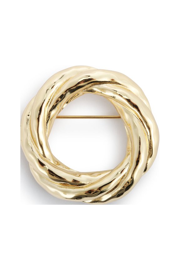 Intertwined Circle Faith Blessing Gold Tone 1 inch Zinc Alloy Metal Brooch Pin