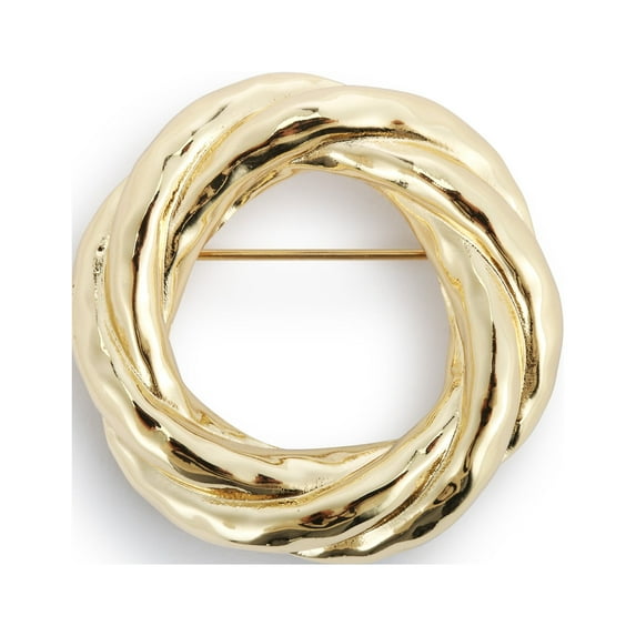 Intertwined Circle Faith Blessing Gold Tone 1 inch Zinc Alloy Metal Brooch Pin