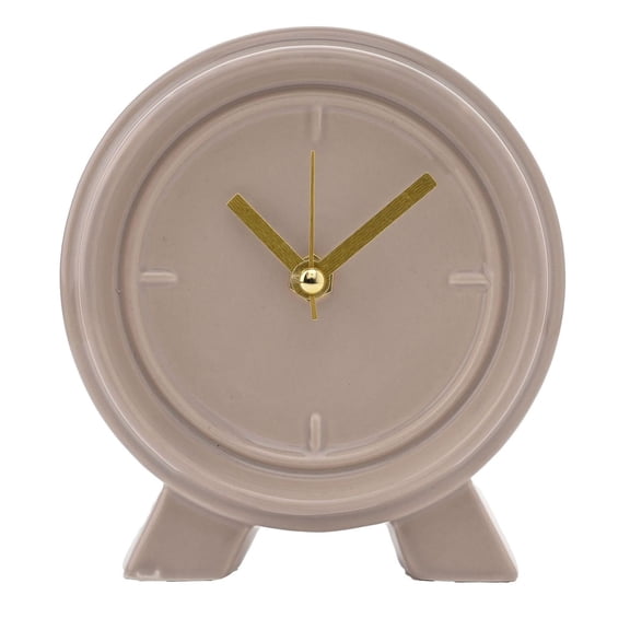 Interval Ceramic Mantle Clock - Biscuit