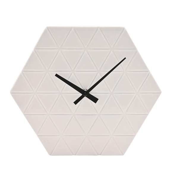 Interval Hexagon Porcelain Wall Clock - White