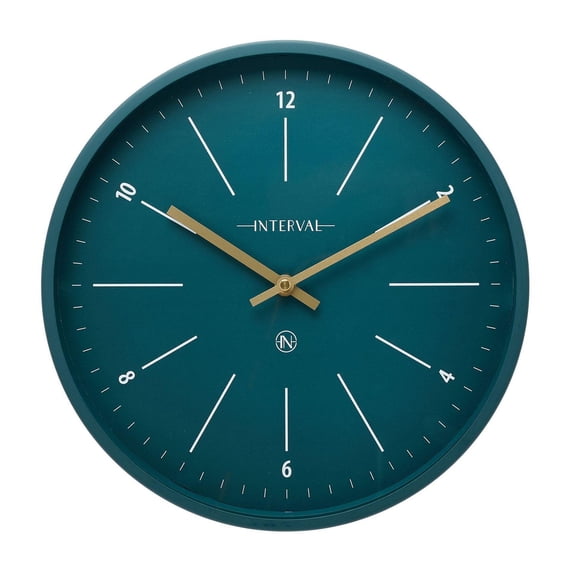 Interval Metal Wall Clock 32cm - Emerald