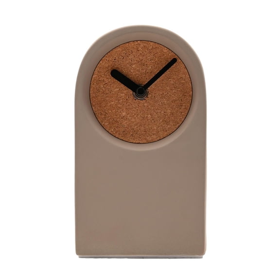 Interval Porcelain & Cork Desk Clock - Taupe