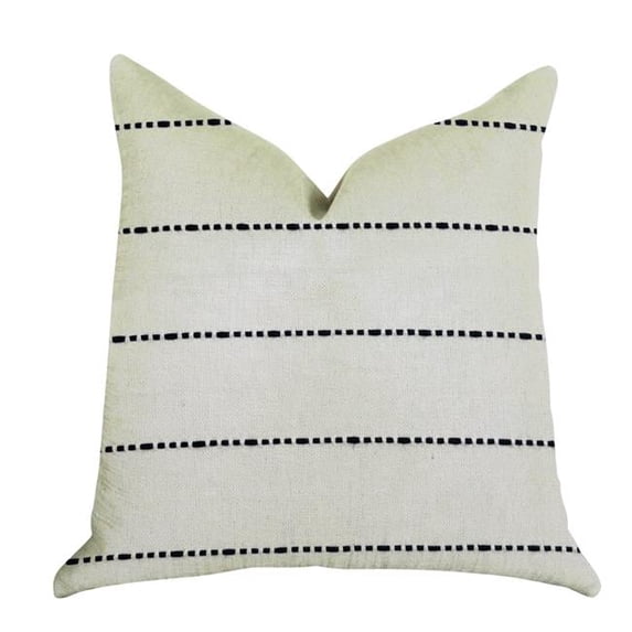 Interweave Vanilla Bean Luxury Throw Pillow in Black & White, 26 x 26 in.