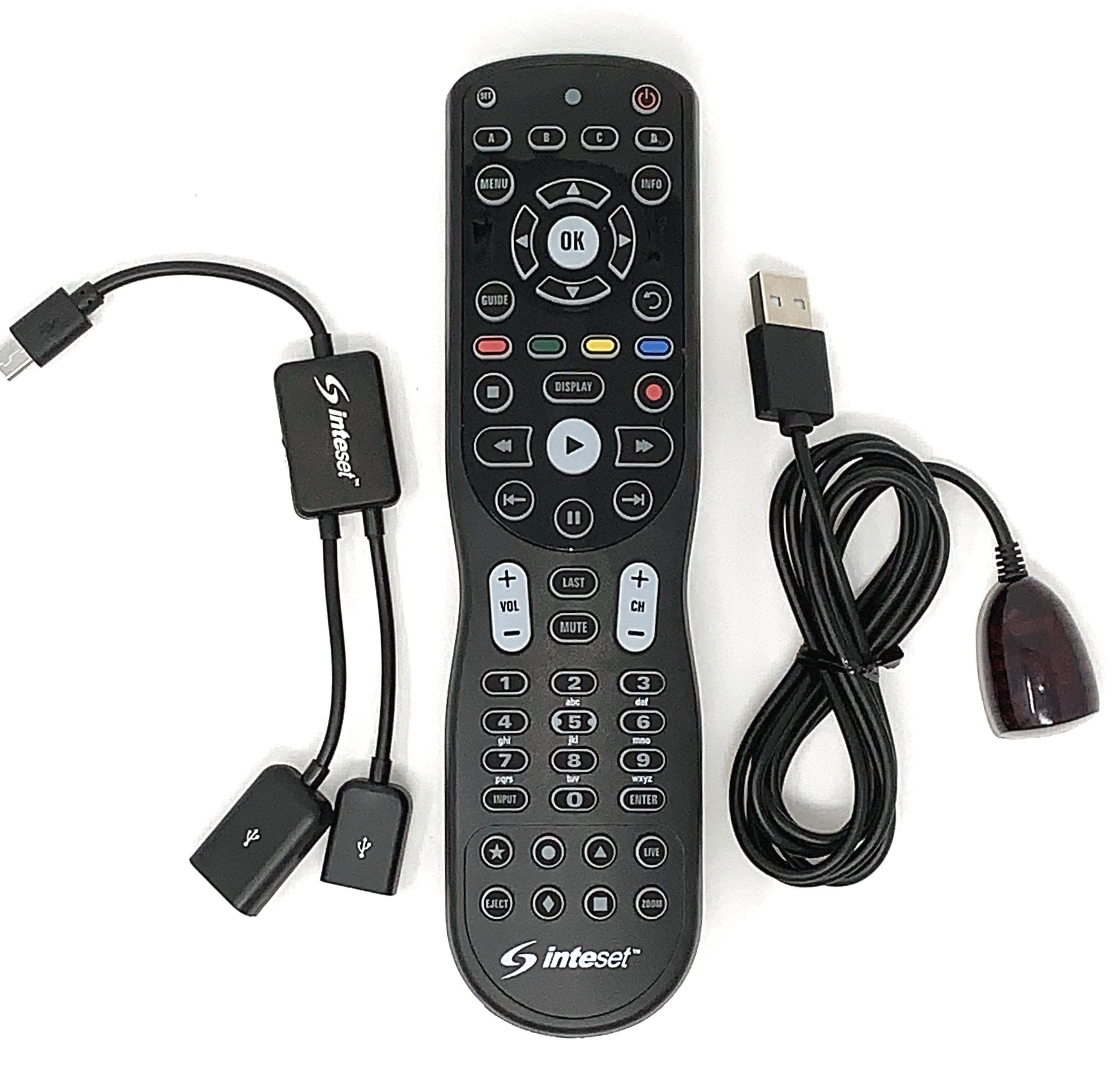 Inteset INT4223 Universal Remote with IReTV and Custom OTG Y Cable for