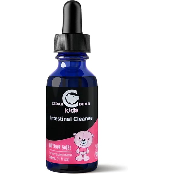 Cedar Bear - Intestinal Cleanse for Kids, Liquid Herbal Supplement for Detox and Digestive Cleanse with Natural Herbs, Alcohol-Free Gut Cleanse Drops for Children, 1 fl oz / 30 ml 1 Fl Oz (Pack of 1)