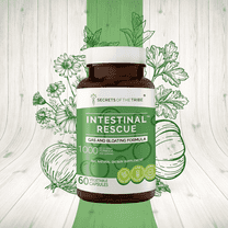 Secrets of the Tribe Intestinal Rescue Capsules Dietary Supplement, Natural Herb Blend, Made from Parsley, Chamomile, Caraway, Garlic, Onion, Peppermint 60 Count