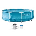 thumbnail image 1 of INTEX Round Metal Frame 10ft x 30in Above Ground Swimming Pool Set, Blue, 1 of 8