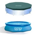 thumbnail image 1 of Intex 10ft Round Swimming Pool Cover & Easy Set 10ft x 30in Inflatable Pool, 1 of 10