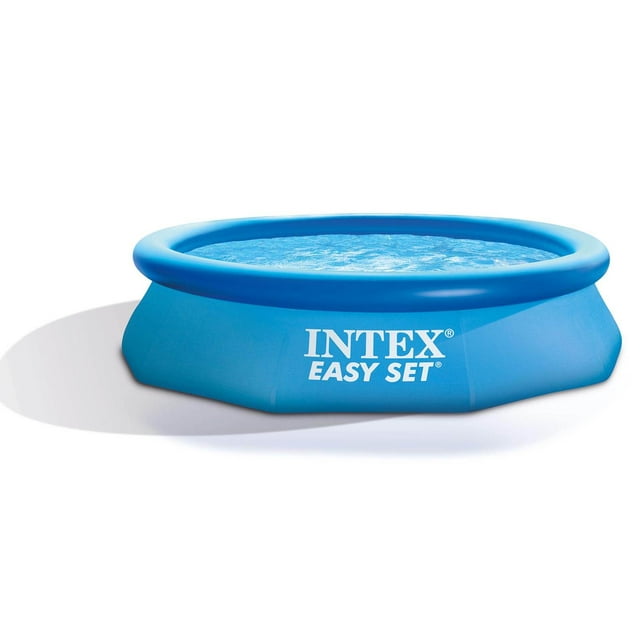 Intex 10ft x 30in Easy Set Inflatable Round Plastic Family Swimming