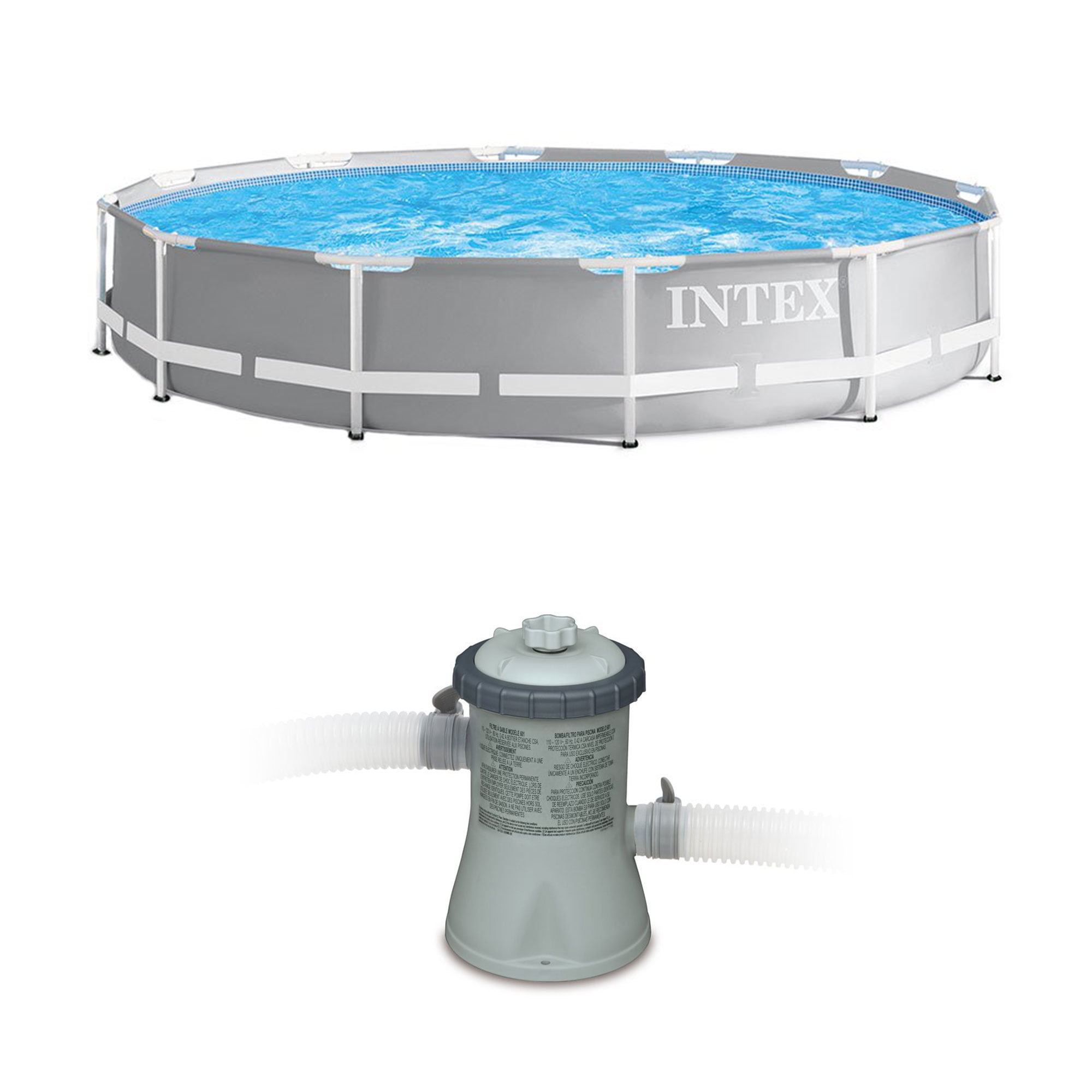 Intex 12 Ft x 30 In Prism Steel Frame Pool Intex Easy Set Pool Filter Pump Walmart Business