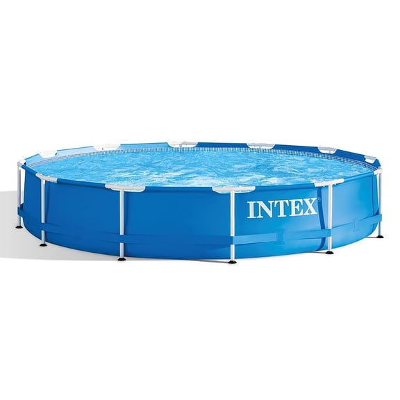 Open Box Intex 12' x 30" Metal Frame Round Above Ground Swimming Pool
